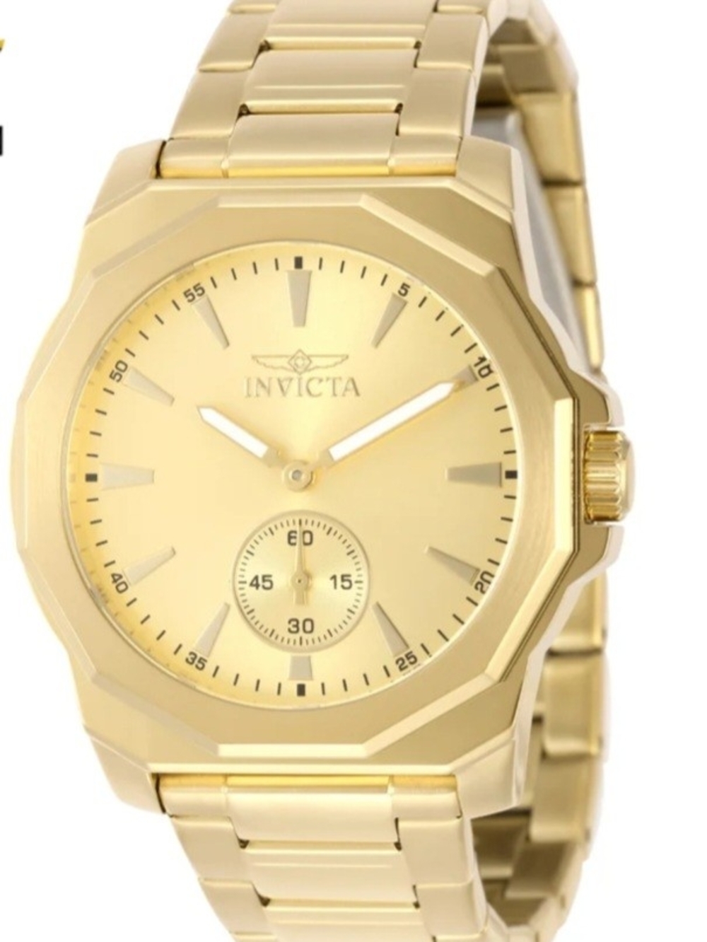 Invicta Gold-Tone Stainless Steel Bracelet Watch with Subdial